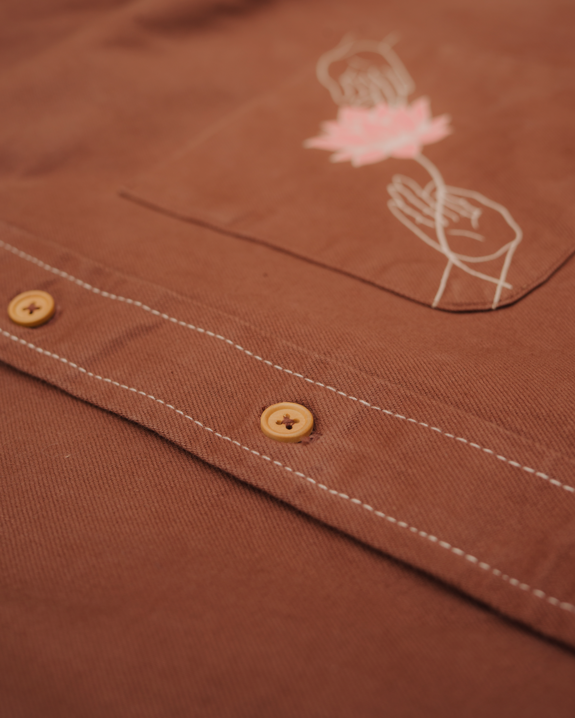 Flower Band Collar Shirt