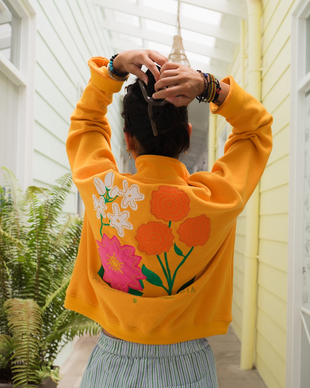 Flower Quarter Zip - Indian Floral Sweatshirt | TUI