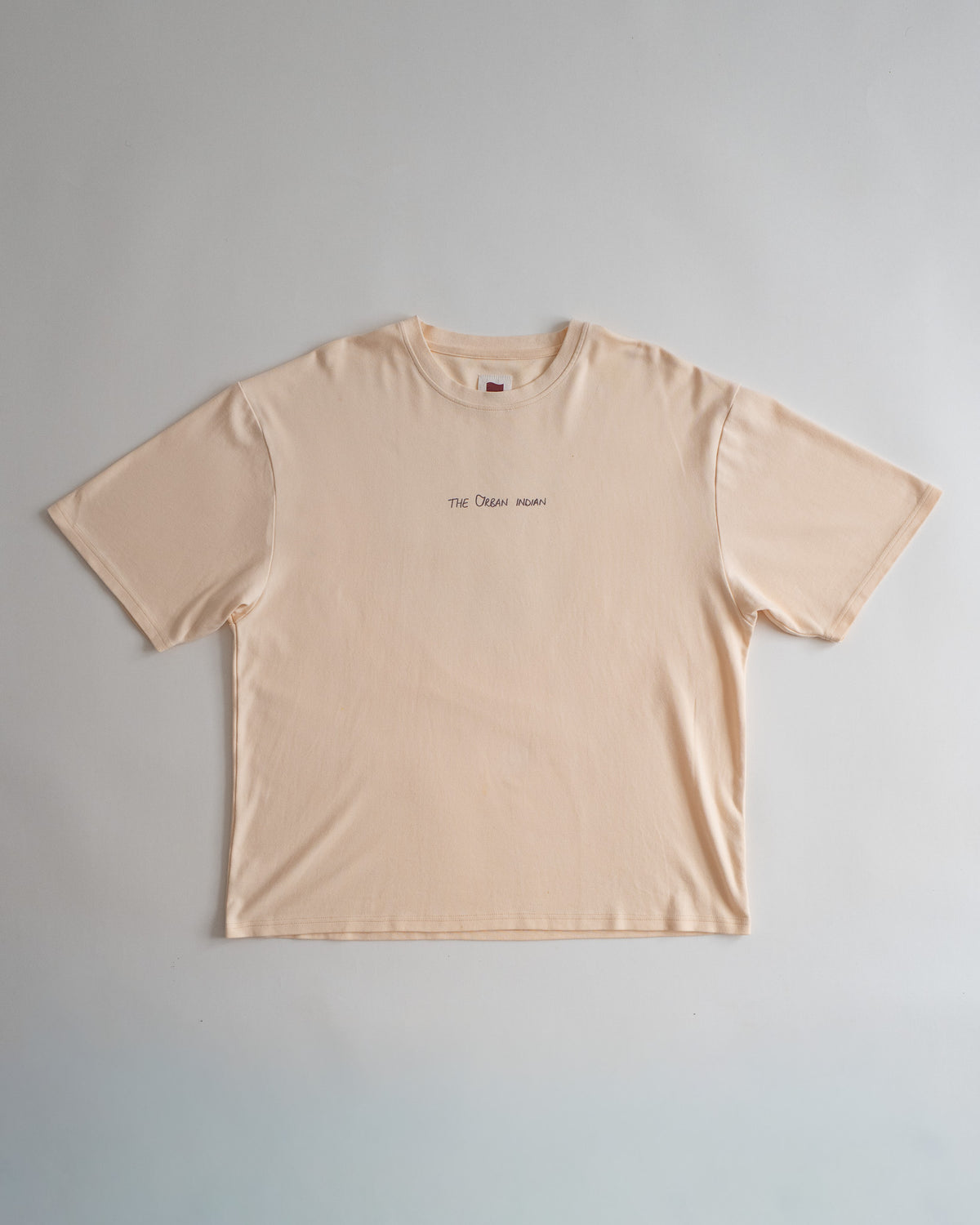 Recipe Tee in cream, flat lay from the front